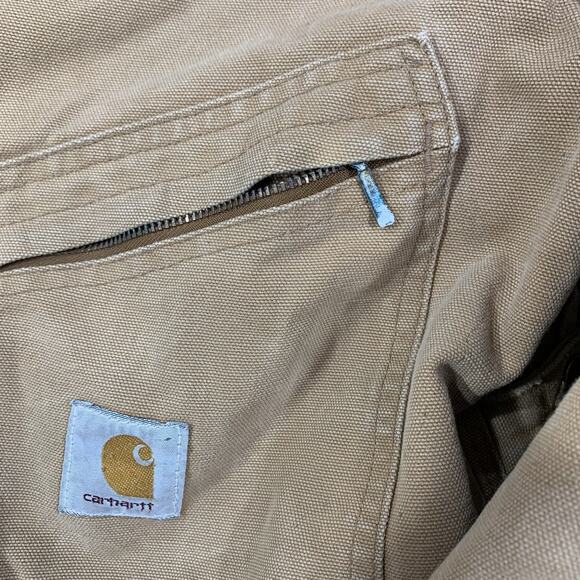 VINTAGE MEN'S CARHARTT 44 REGULAR QUILT LINED BROWN COVERALLS 996QZR USA - Picture 3 of 16